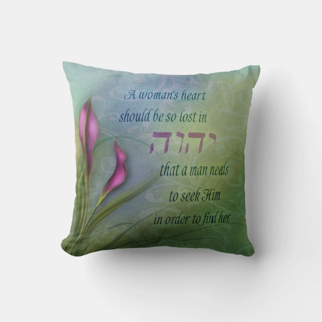 A Womans Heart - Calla Lily Throw Pillow (Front)