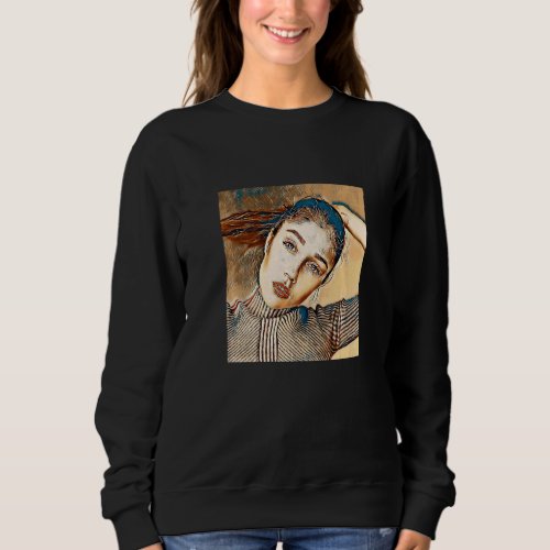 A Womans Leaning Face 3 Sweatshirt