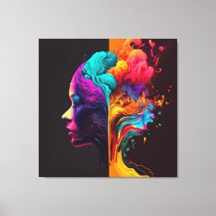 A Woman's Mind in Flowing Motions. Canvas Print