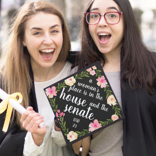 A Woman's Place Custom Class Year Graduation Cap Topper