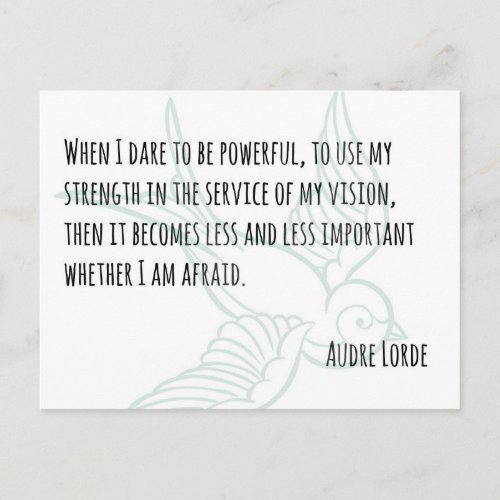 A Womans Strength _ Audre Lorde quote postcard