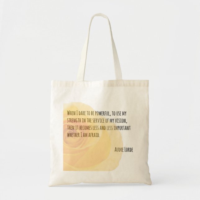 A Woman's Strength - Audre Lorde quote tote (Front)