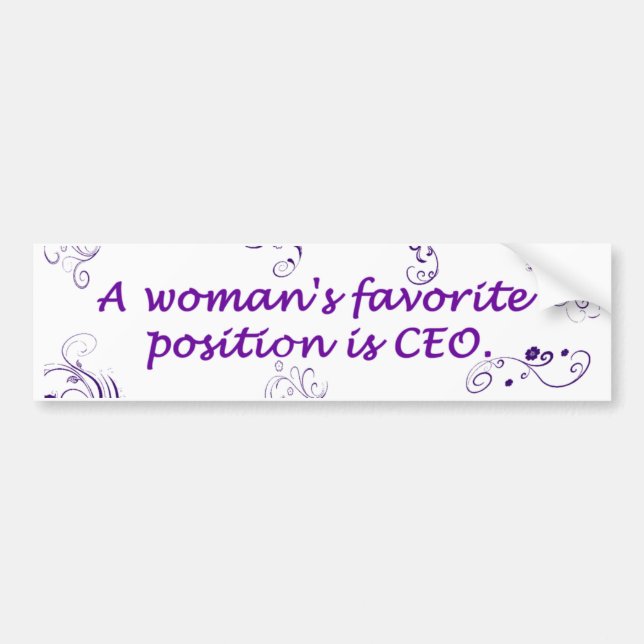 A Women's Favorite Position Bumper Sticker (Front)