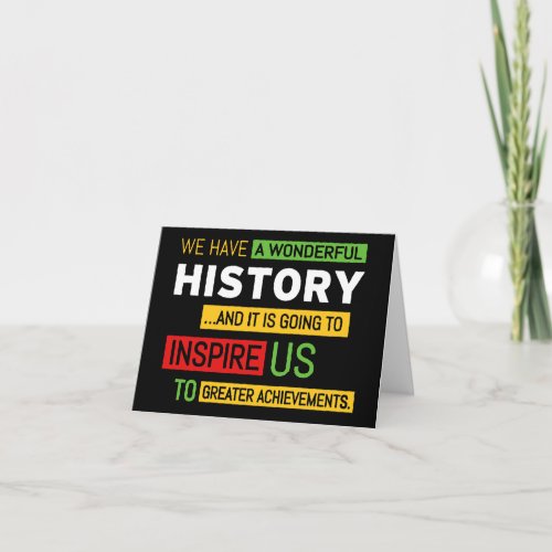 A Wonderful History BHM Note Card