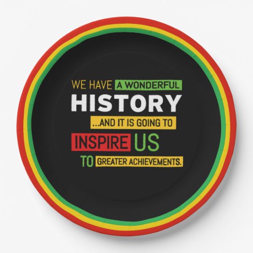 A Wonderful History BHM Party Paper Plates