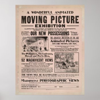 A Wonderful Motion Picture Vintage Poster (1899) by allphotos at Zazzle