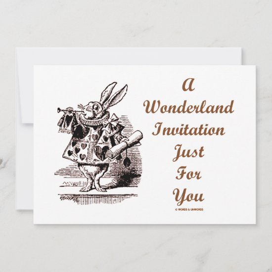 A Wonderland Invitation Just For You White Rabbit