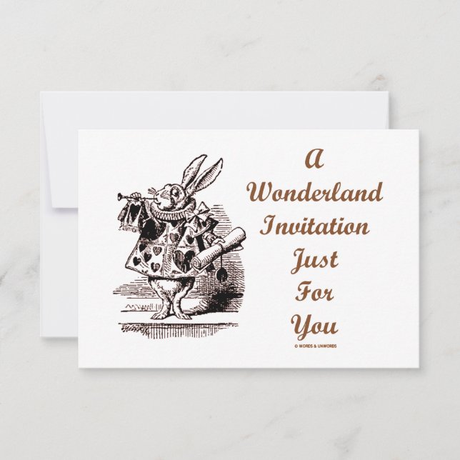 A Wonderland Invitation Just For You White Rabbit (Front)