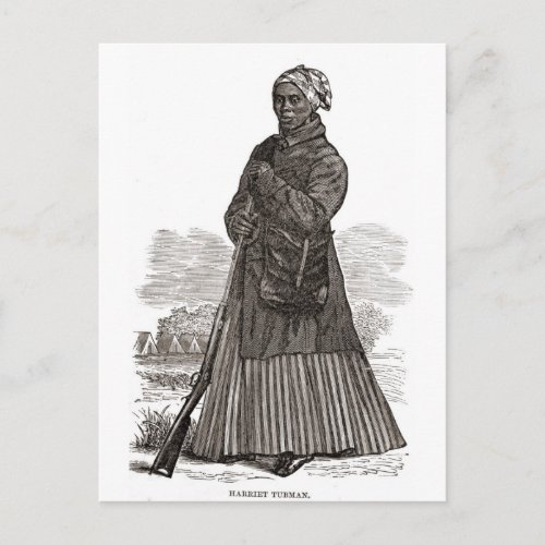 A woodcut image of Harriet Tubman before 1869 Postcard