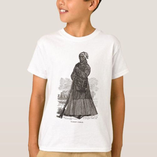 A woodcut image of Harriet Tubman before 1869 T_Shirt