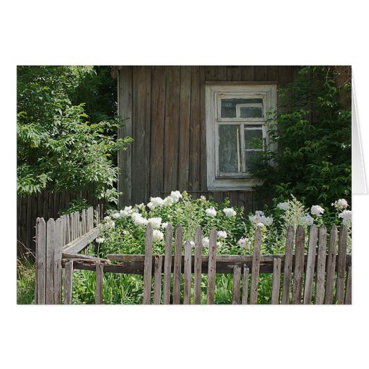 A wooden hut card (Front Horizontal)