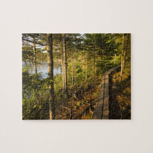 A wooden walkway in Acadia National Park Maine Jigsaw Puzzle