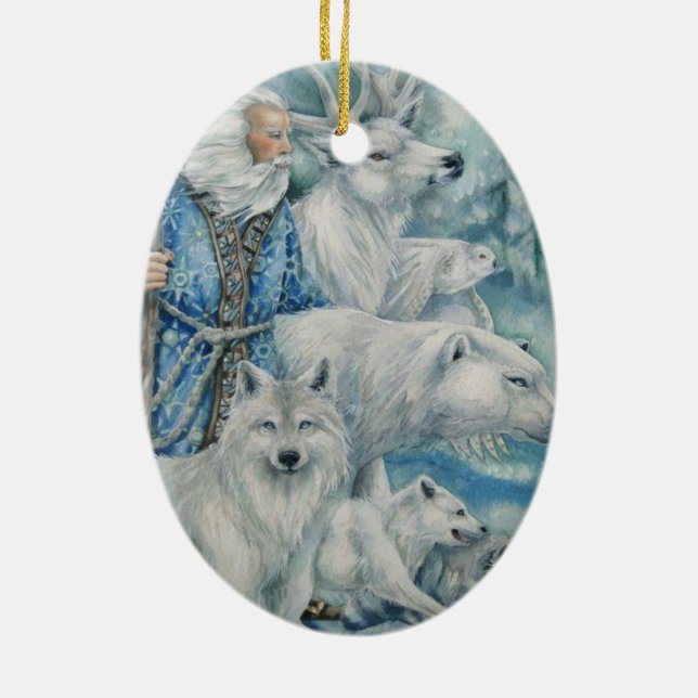 A Woodland Christmas Ceramic Ornament (Back)