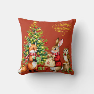 A Woodland Christmas Tale Throw Pillow