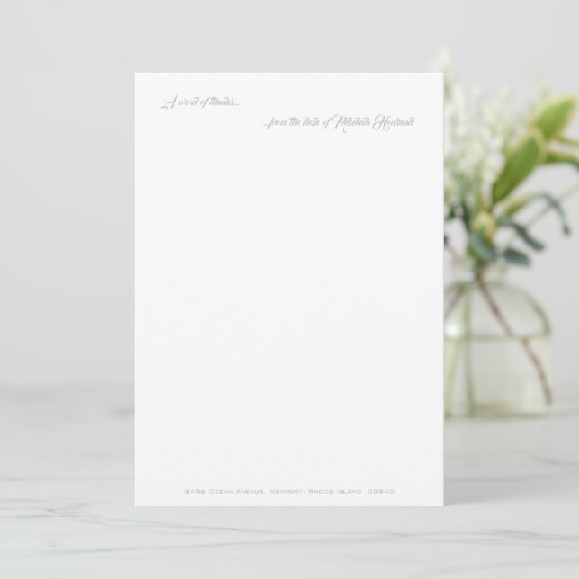 A word of thanks... Personalized Thank You Card (Standing Front)
