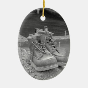 A Working Man's Boots Ceramic Ornament