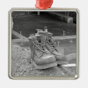 A Working Man's Boots Metal Ornament