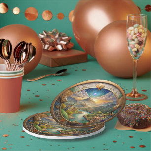 A World Away on Your Table Distant Lands Medallion Paper Plates