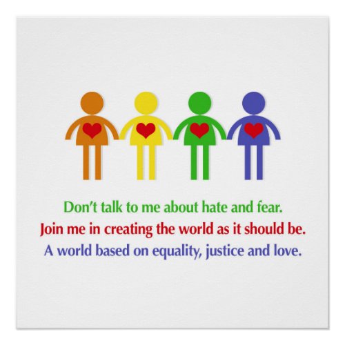 A World Based on Equality Justice and Love Poster