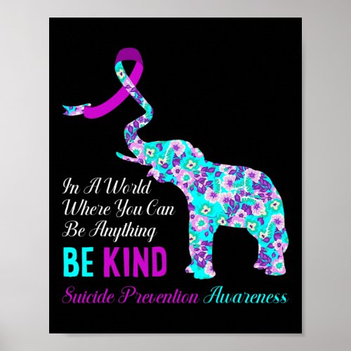 A World Be Kind Support Suicide Prevention Awarene Poster