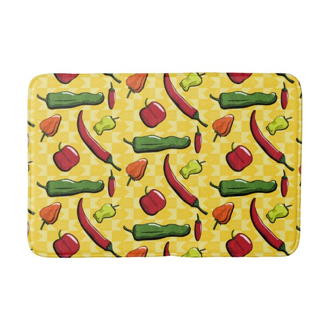 A World of Chili Peppers Bath Mat (Front)