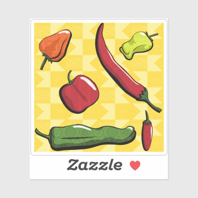 A World of Chili Peppers Contour Sticker (Sheet)