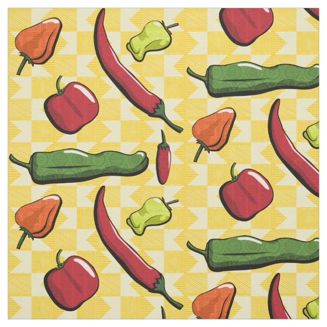 A World of Chili Peppers Fabric (Swatch)