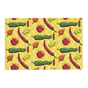 A World of Chili Peppers Laminated Place Mat
