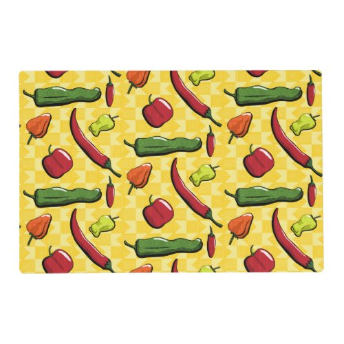 A World of Chili Peppers Laminated Place Mat