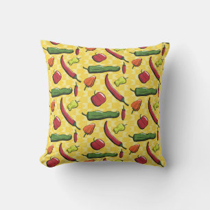 A World of Chili Peppers Pillow