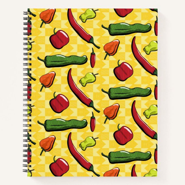 A World of Chili Peppers Spiral Notebook (Front)