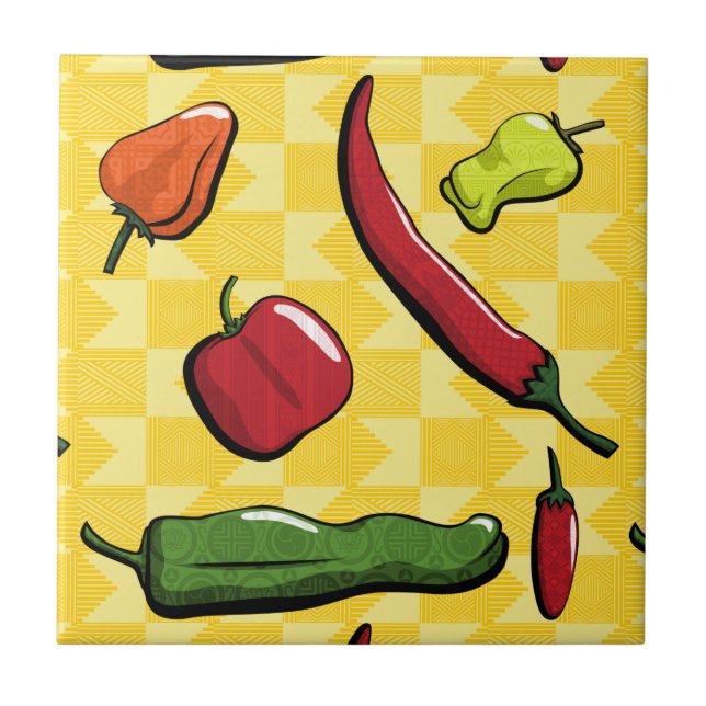 A World of Chili Peppers Tile (Front)