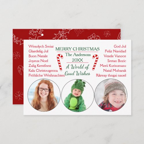 A World of Good Wishes 3 Photos_3x5 Christmas Card