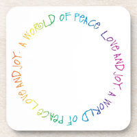 A World of Peace, Love, and Joy Beverage Coaster