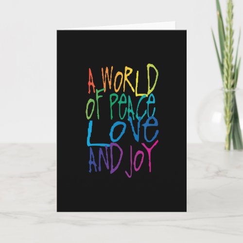 A World of Peace Love and Joy Holiday Card