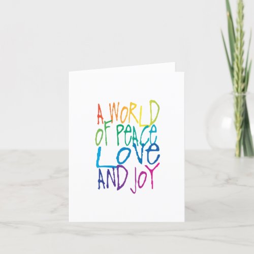 A World of Peace Love and Joy Holiday Card