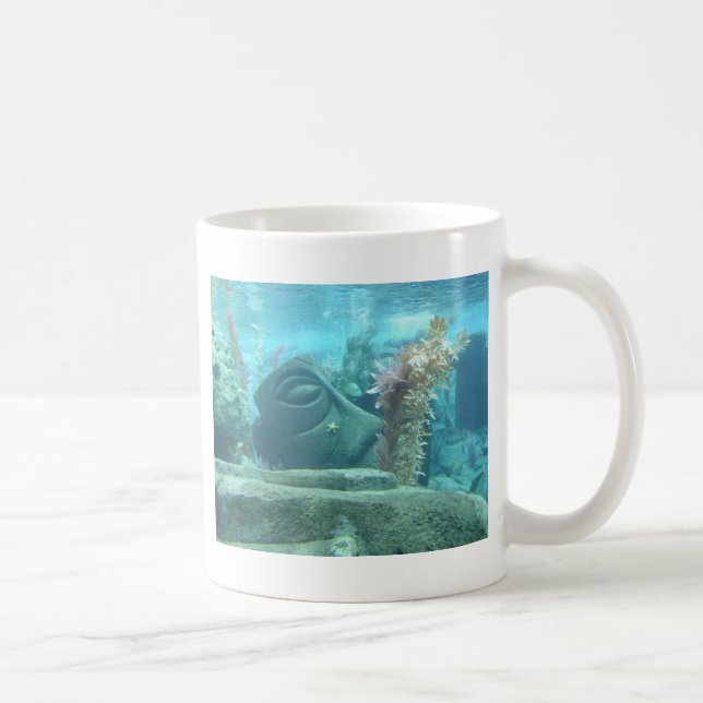 A World Underwater - stone statue design Coffee Mug (Right)