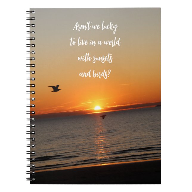 "A World With Sunsets and Birds" Notebook (Front)