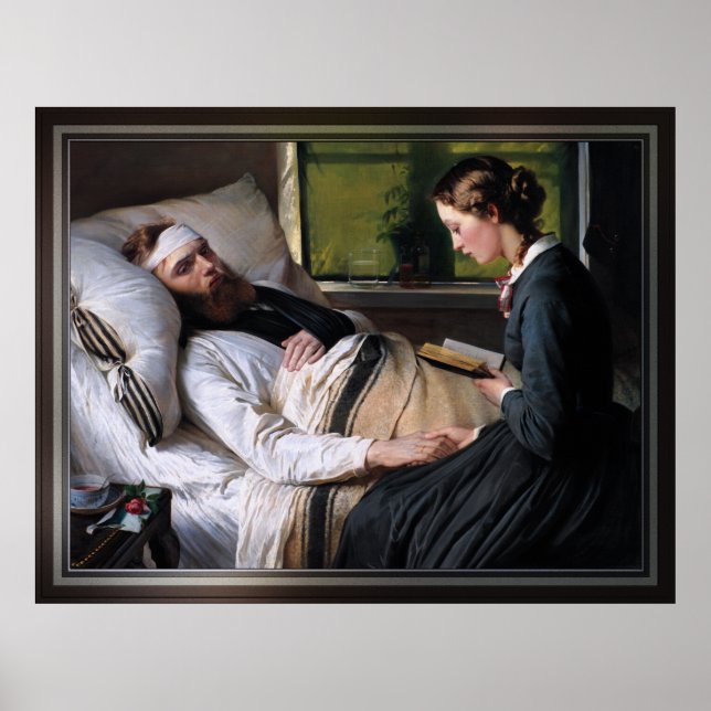 A Wounded Danish Soldier by Elisabeth Baumann Poster (Front)