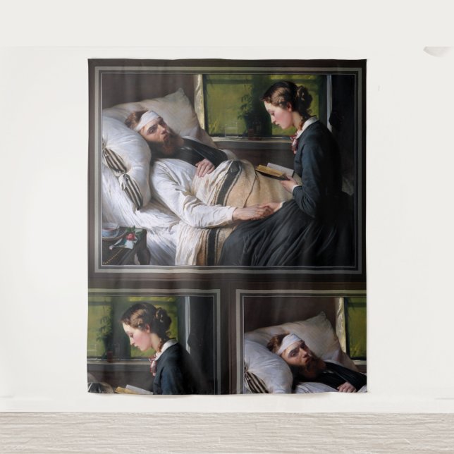 A Wounded Danish Soldier by Elisabeth Baumann Tapestry (Front)