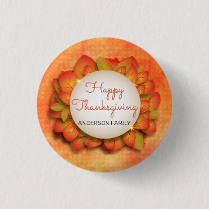 A Wreath of Fall Leaves Button