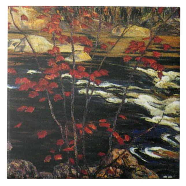 A. Y. Jackson - Red Maple Ceramic Tile (Front)