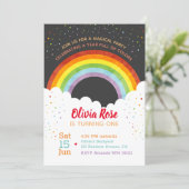 A Year Full of Colors | Rainbow First Birthday Invitation (Standing Front)