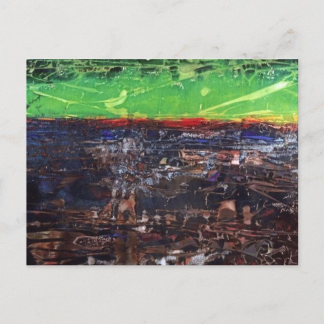 "A Year In Country" Abstract Design Postcard (Front)