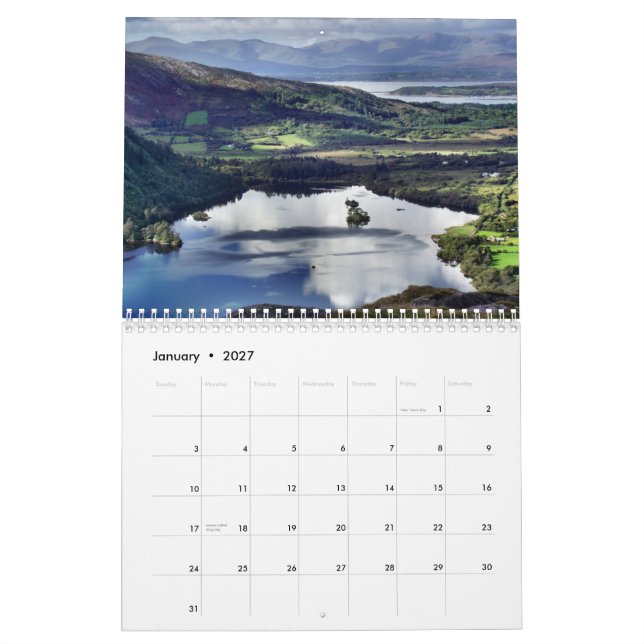 A Year in Ireland Calendar - Customize Year (Jan 2027)