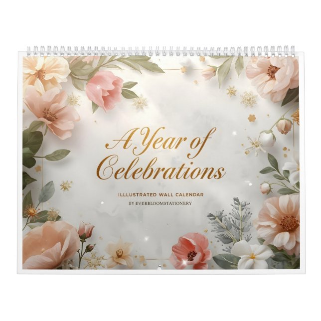 A Year of Celebrations – Illustrated Wall Calendar (Cover)