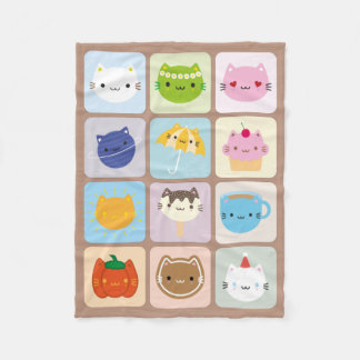 A Year of Cute Cats Fleece Blanket