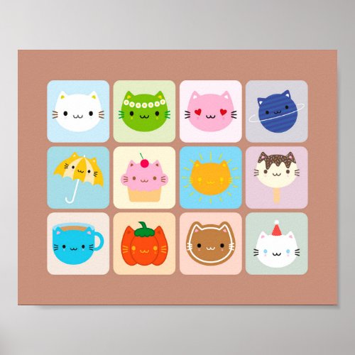 A Year of Cute Cats Poster