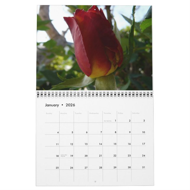 A Year of Flowers Calendar (Jan 2026)