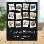 A Year of Memories Family Monthly Photo Collage Plaque<br><div class="desc">Create your own personalized memory photo collage plaque featuring 12 of your favorite pictures. Add an image for each month alongside custom text for modern photomontage collage design.</div>